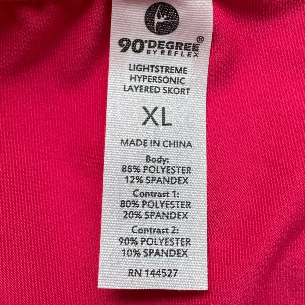 NWT 90 Degrees by Reflex Lightstreme Hypersonic Layered Skort, XL, preppy sorbet